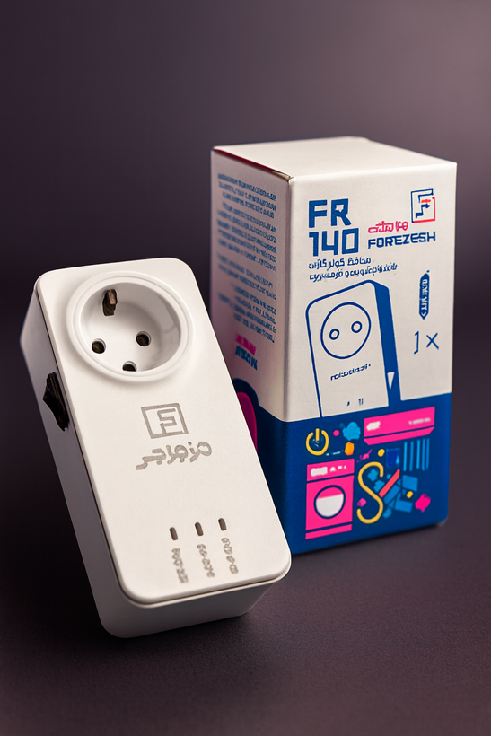 محافظ برق تک خانه لباسشویی و ظرفشویی فروزش مدل RF140 ارت دار